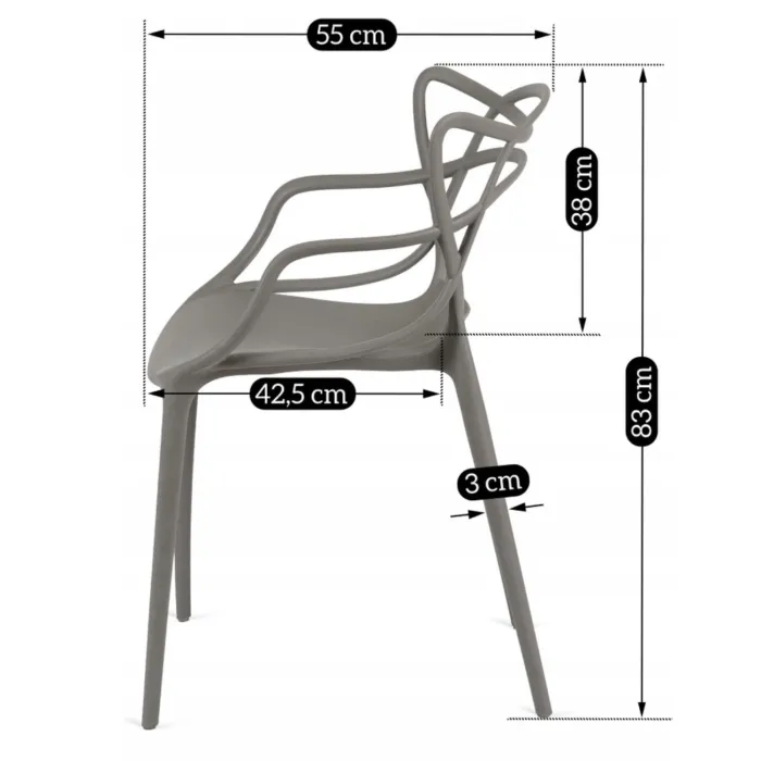 Стул пластиковый MEBEL ELITE CELTIC, Серый фото №11