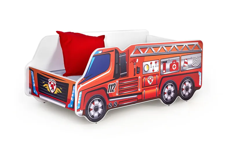 Ліжко для дітей з матрацом HALMAR FIRE truck 148x74 см різнокольорове фото №1