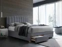 Кровать двуспальная бархатная SIGNAL EMOTION VELVET, серый, 160x200 см фото thumb №1