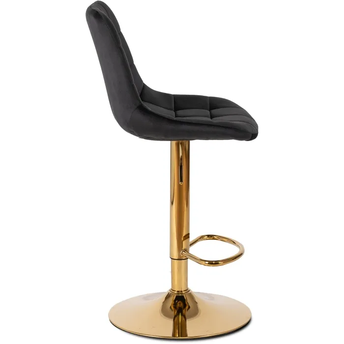 Барный стул бархатный MEBEL ELITE ARCOS Velvet, черный/золотой фото №8
