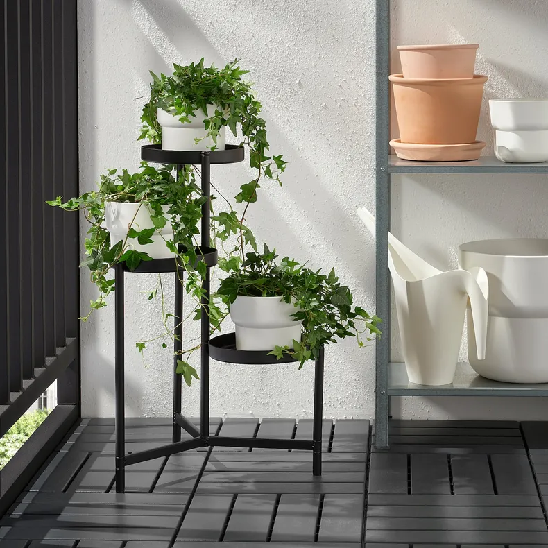IKEA OLIVBLAD ОЛІВБЛАД, підставка для рослин, для приміщення/вулиці чорний, 58 см 504.866.50 фото №4