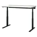 IKEA MITTZON МІТТЗОН, стіл регульований, електричний білий / чорний, 160x80 см 295.298.83 фото thumb №1