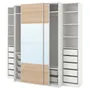 IKEA PAX ПАКС / MEHAMN / AULI МЕХАМН / АУЛИ, гардероб с раздвижными дверьми, белый 2стр / дуб беленый зеркало, 250x66x236 см 195.614.25 фото