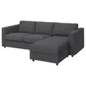 IKEA VIMLE ВІМЛЕ, 3-місний диван із кушеткою, ХАЛЛАРП сірий 593.991.30 фото thumb №1