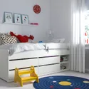 IKEA SLÄKT СЛЕКТ / NATTAPA НАТТАПА, карк ліж/відд збер/перекл/рейк осн, білий, 90x200 см 895.639.11 фото thumb №2