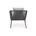 Садовий комплект HALMAR ROCCA (диван + два крісла + столик), темно-сірий / світло-сірий фото thumb №8