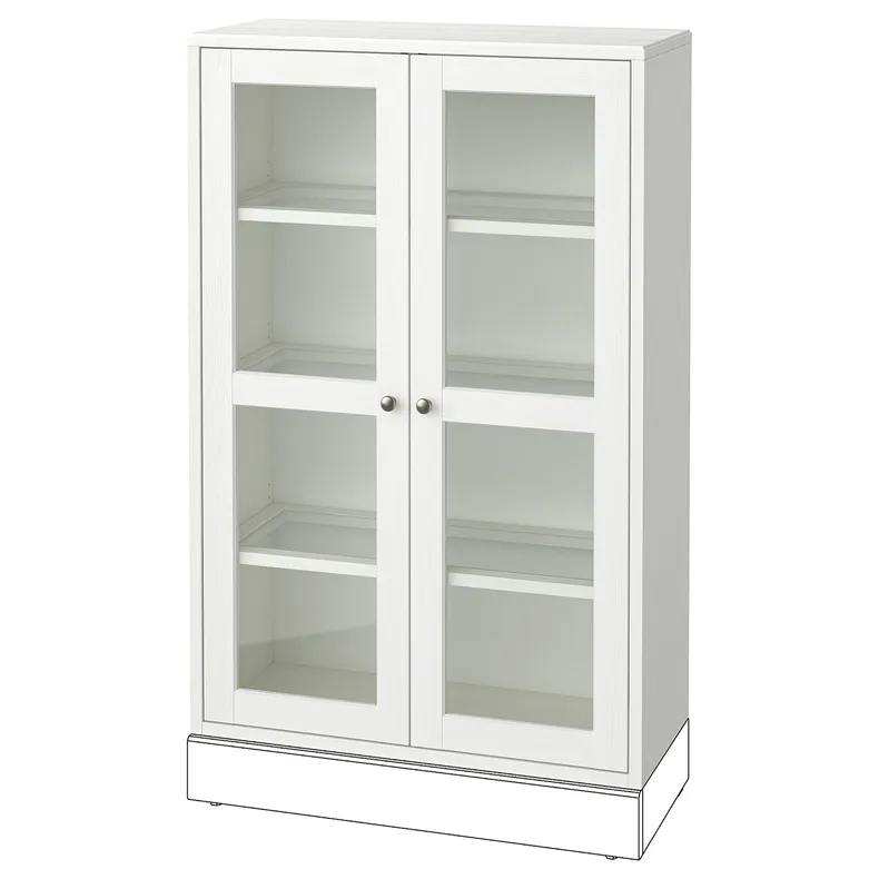 IKEA HAVSTA ХАВСТА, шафа зі скляними дверцятами, білий, 81x35x123 см 605.292.63 фото №1