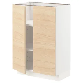 IKEA METOD МЕТОД, напольный шкаф с полками / 2дверцами, белый / аскерсундский узор светлый ясень, 60x37 см 094.595.84 фото