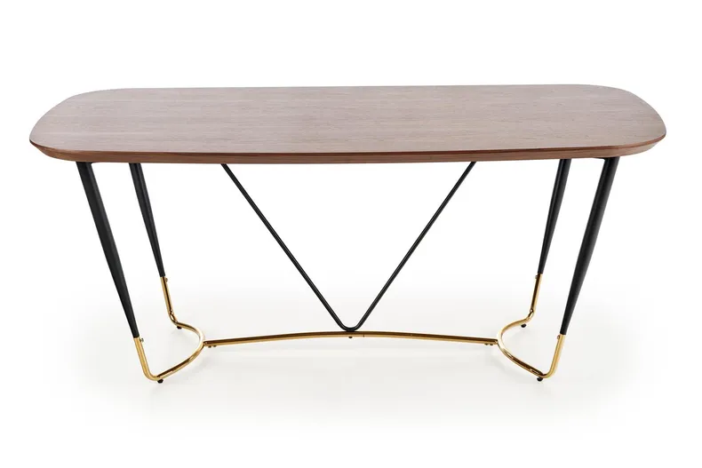 Кухонний стіл HALMAR MANCHESTER 180x90 см, стільниця - горіх, ніжки - чорний / золото фото №12