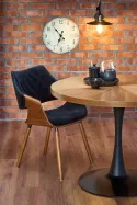 Стол кухонный круглый HALMAR CARMELO 100x100 см, столешница - орех, ножка - черный фото thumb №11