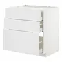 IKEA METOD МЕТОД / MAXIMERA МАКСІМЕРА, підлог шафа д / плити, 3 фр пан / 3 шух, білий / стенсундський білий, 80x60 см 794.094.92 фото