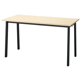 IKEA MITTZON МИТТЗОН, конференц-стол, окл береза/черный, 140x68x75 см 695.329.92 фото
