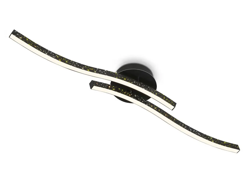 BRW Стельовий світильник Rey Led 2-точковий металевий чорний 085526 фото №1