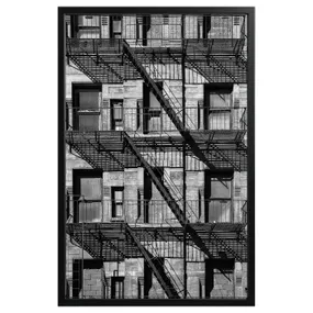IKEA BJÖRKSTA БЬЙОРКСТА, картина з рамкою, балкони / чорні, 78x118 см 295.089.51 фото