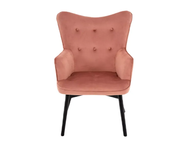 Мягкое кресло бархатное SIGNAL CARMEN Velvet, античный розовый фото №3