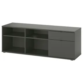 IKEA VIHALS ВІХАЛЬС, тумба під телевізор, темно-сірий, 146x37x50 см 005.436.72 фото