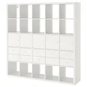 IKEA KALLAX КАЛЛАКС, стеллаж с 10 вставками, белый, 182x182 см 092.783.38 фото thumb №1