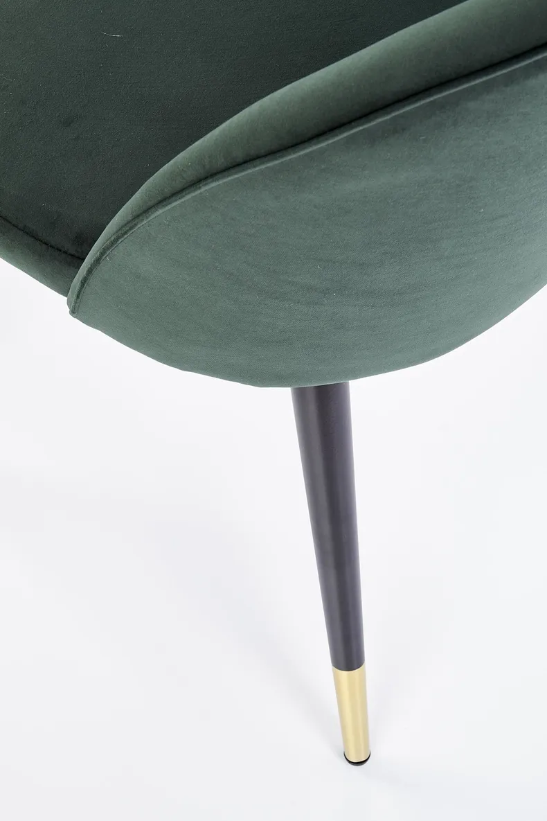 Кухонний стілець HALMAR K315, ніжки - чорний / золотий, оббивка - зелений фото №7