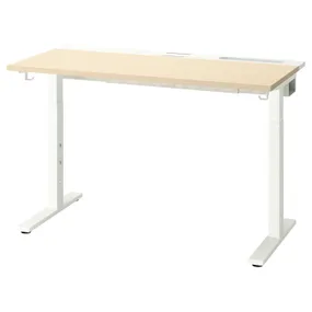 IKEA MITTZON МИТТЗОН, письменный стол, окл береза / белый, 120x60 см 395.258.51 фото