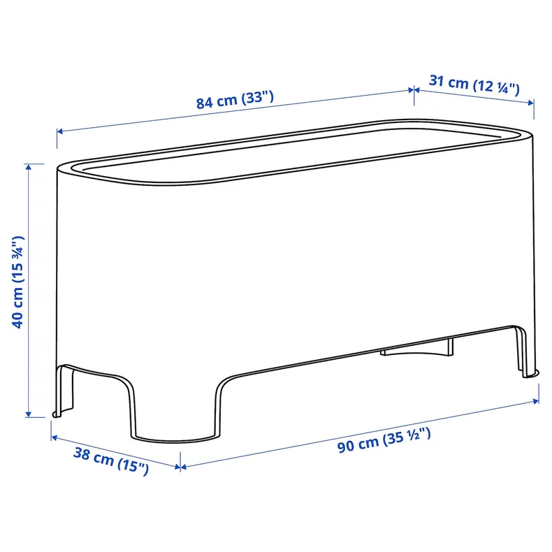 IKEA ASPAREN АСПАРЕН, кашпо, сірий зовнішній вигляд, 89x38 см 105.392.69 фото №2