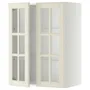 IKEA METOD МЕТОД, настінна шафа, полиці / 2 склх дверц, білий / БУДБІН кремово-білий, 60x80 см 893.949.80 фото