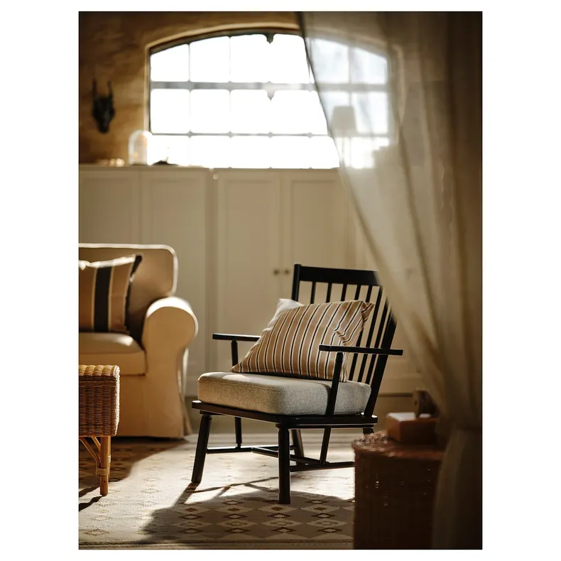 IKEA PERSBOL ПЕРСБОЛ, кресло, черный / бежевый / серый 505.259.20 фото №5