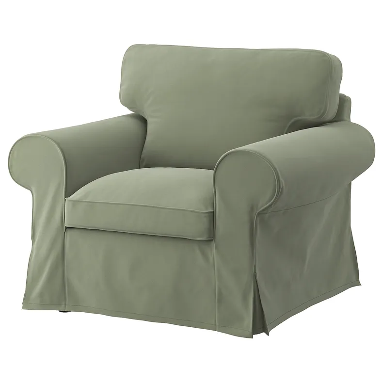 IKEA EKTORP ЕКТОРП, чохол для крісла, ХАКЕБУ сіро-зелений 505.841.46 фото №2