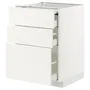 IKEA METOD МЕТОД / MAXIMERA МАКСИМЕРА, напольный шкаф с выдвиж панелью / 3ящ, белый / белый, 60x60 см 294.191.44 фото