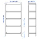 IKEA EKENABBEN, открытый книжный шкаф, осина/голубой, 70x34x154 см 905.963.93 фото thumb №3