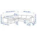 IKEA VIMLE ВИМЛЕ, 5-местный угловой диван, с шезлонгом/Hillared бежевый 894.343.54 фото thumb №5