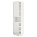 IKEA METOD МЕТОД, вис шафа д / мікрохв печі / 2 двер / пол, білий / Ringhult світло-сірий, 60x60x220 см 694.654.69 фото thumb №1