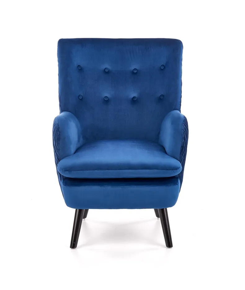Кресло мягкое HALMAR RAVEL темно-синий/черный фото №9