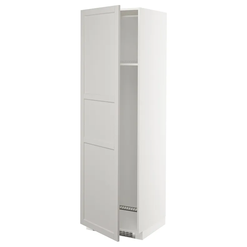 IKEA METOD МЕТОД, выс шкаф д / холод или мороз, с дверц, белый / светло-серый, 60x60x200 см 692.744.60 фото №1