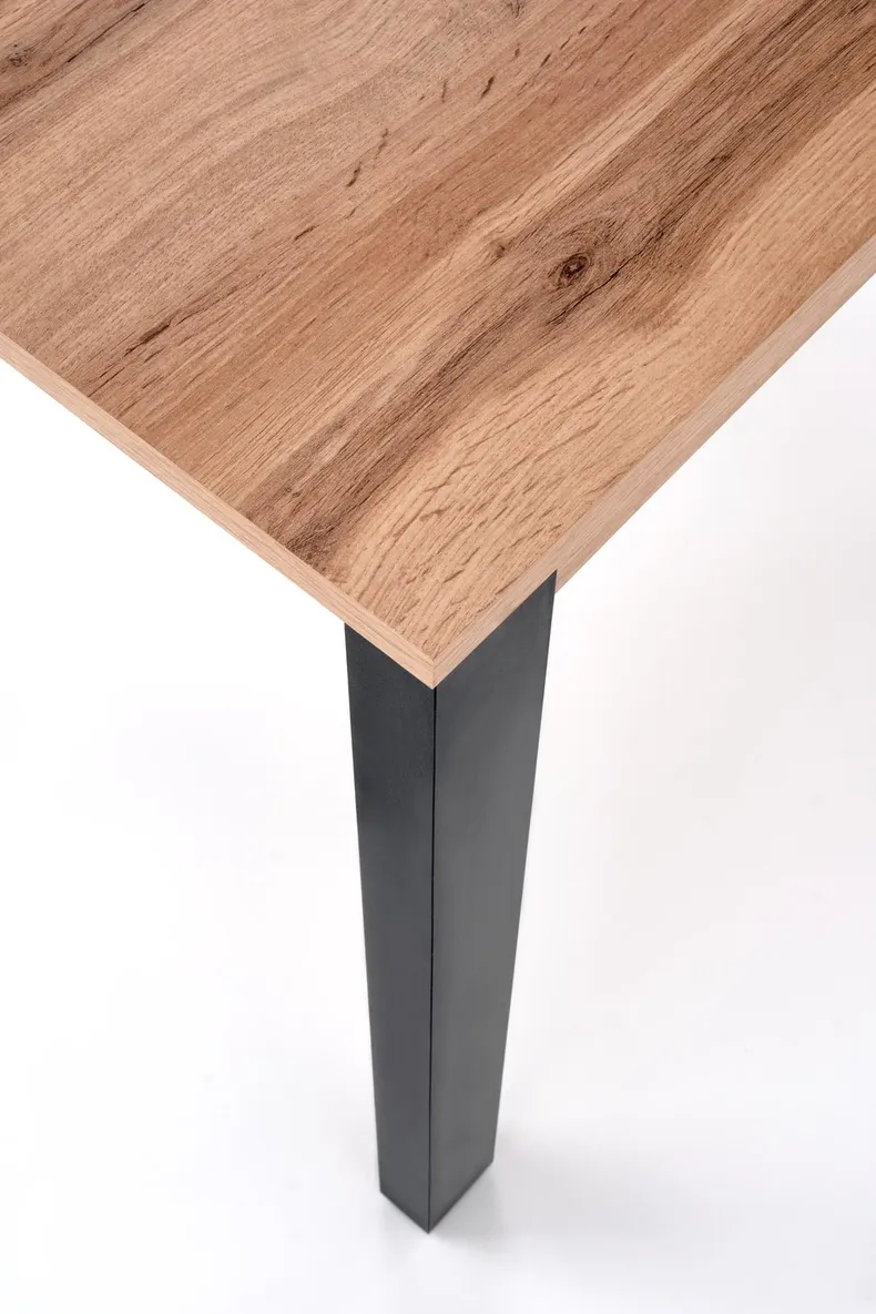 Обідній стіл розкладний HALMAR GINO 100-135x60 см, стільниця - дуб вотан, ніжки - чорні фото №7