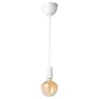 IKEA SUNNEBY СУННЕБЮ / MOLNART МОЛНАРТ, подвесной светильник с лампочкой, Белое / коричневое прозрачное стекло 094.912.25 фото
