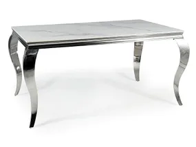 Стол обеденный SIGNAL PRINCE Ceramic, белый мрамор / хром, 90x150 фото