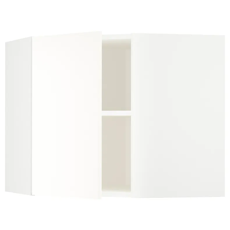 IKEA METOD МЕТОД, кутова навісна шафа з полицями, білий / ВАЛЛЬСТЕНА білий, 68x60 см 495.072.86 фото №1