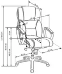 Крісло офісне обертове HALMAR FOSTER, світло-коричневий - шкіра фото thumb №3