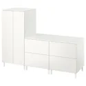 IKEA SMÅSTAD СМОСТАД / PLATSA ПЛАТСА, гардероб, білий білий / з 2 комодами, 180x57x133 см 794.845.99 фото thumb №1