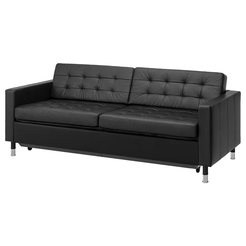 IKEA LANDSKRONA ЛАНДСКРУНА, 3-місний диван-ліжко, ГРАНН / БОМСТАД чорний / металевий 594.898.66 фото №2