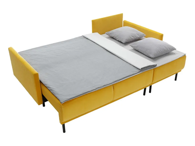 BRW двосторонній кутовий диван Solo розкладний з ящиком для зберігання велюровий жовтий, Соло 257 NA-SOLO-G1_B157C8 фото №5