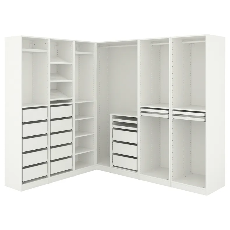 IKEA PAX ПАКС, кутовий гардероб, білий, 211/213x201 см 894.202.91 фото №1