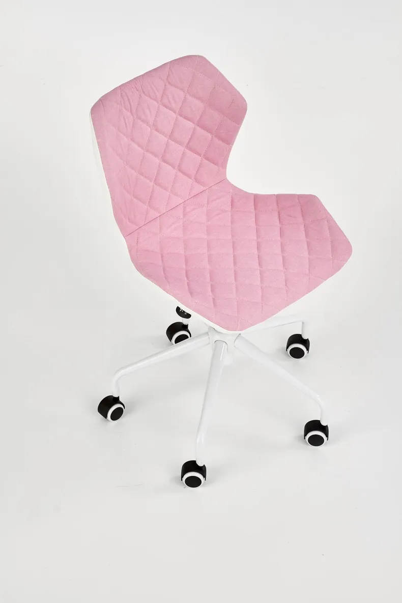 Крісло комп'ютерне офісне обертове HALMAR MATRIX 3 рожевий / білий, тканина фото №9