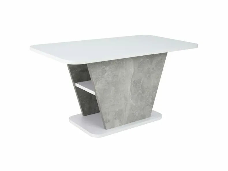 Журнальный столик SIGNAL Calipso 90х50 см, белый матовый / серый (эффект бетона) фото №1