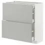 IKEA METOD МЕТОД / MAXIMERA МАКСИМЕРА, напольный шкаф / 2 фасада / 3 ящика, белый / светло-серый, 80x37 см 495.379.76 фото