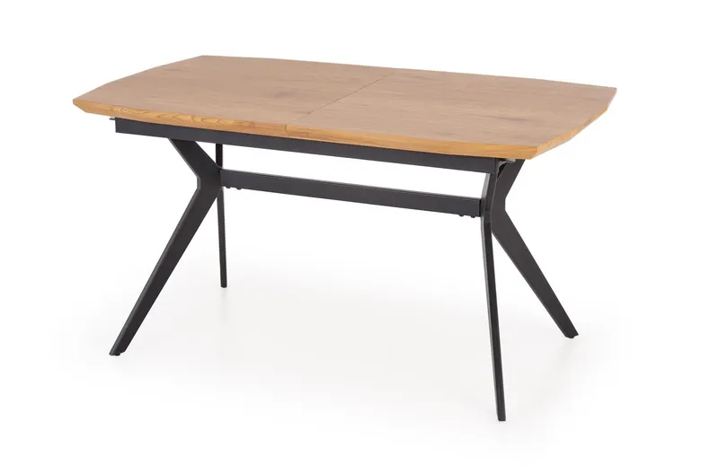 Обеденный стол раскладной HALMAR GUSTAVO 140-180x80 см - золотой дуб, ножки - черные фото №6