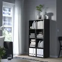 IKEA KALLAX КАЛЛАКС, стелаж, чорно-коричневий, 77x147 см 202.758.85 фото thumb №3