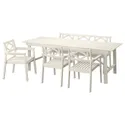 IKEA BONDHOLMEN БОНДХОЛЬМЕН, стіл+3 крісла з підлок+лав, вуличн, білий/бежевий 295.496.83 фото thumb №1