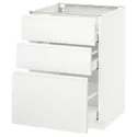 IKEA METOD МЕТОД / MAXIMERA МАКСИМЕРА, напольный шкаф с 3 ящиками, белый / Воксторп матовый белый, 60x60 см 191.128.04 фото thumb №1