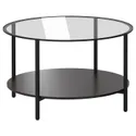 IKEA VITTSJÖ ВИТШЁ, журнальный стол, черно-коричневый / стекло, 75 см 802.133.09 фото thumb №1